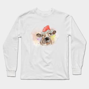 Christmas Cow santa Long Sleeve T-Shirt